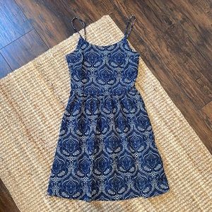 Francesca's Collections Navy and White Printed Mini Dress